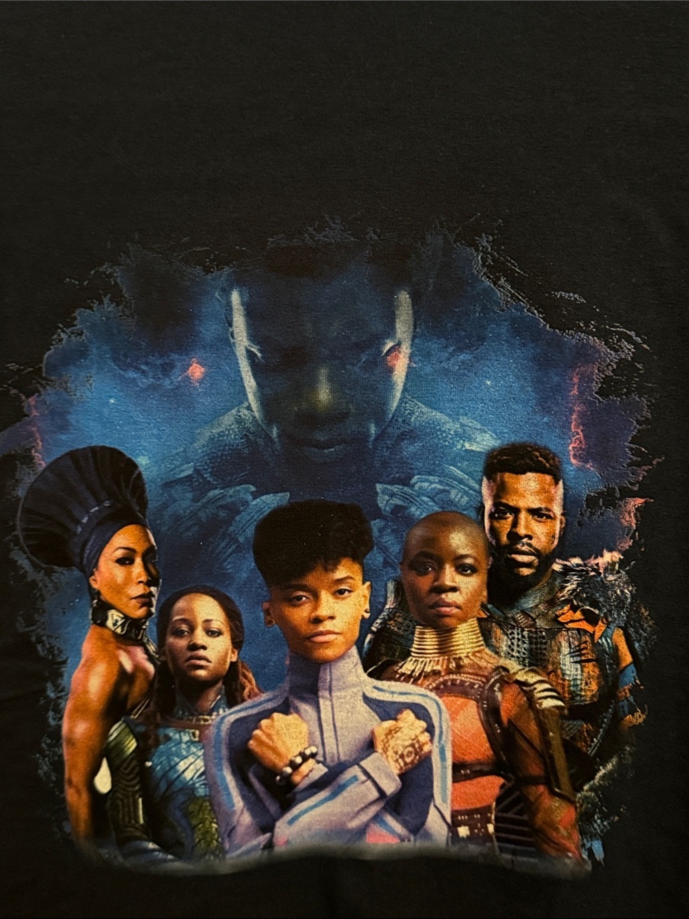 Gildan Navy Blue Black Panther Wakanda Short Sleeve Graphic Tee - Picture 3 of 4